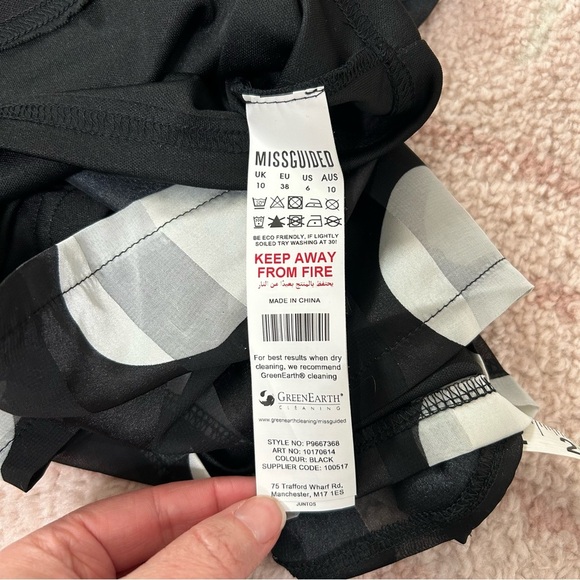 NWT Missguided Black and White Polka Dot Stripe Romper Playsuit Chiffon Size 6 - Picture 5 of 15